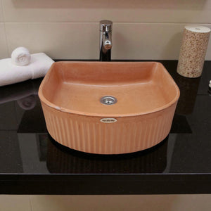 The Aphrodite Terracotta Bespoke Concrete Sink 40 x 37.5 x 12.5cm