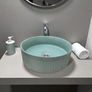 The Pangolin Bespoke Green Round Ribbed Sink 36 x 11.5