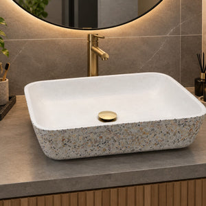 Ivory Namibian Dream Concave Rectangle Basin 52 x 40 x 13cm