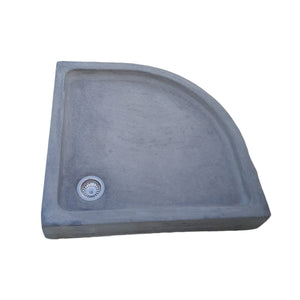 Solid Concrete Charcoal Shower Pan 90 x 90 x 13,5