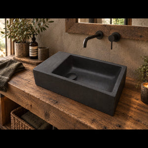 Black Cement Basin/Sink 420 x 240 x 115mm
