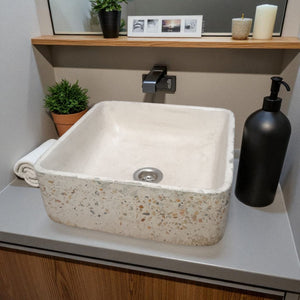 Ivory 31 x 31 x 12cm Namibian Dream Concrete Sink(Made to Order)