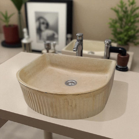 Image of The Aphrodite Sandstone Bespoke Concrete Sink 40 x 37.5 x 12.5cm Seedleme