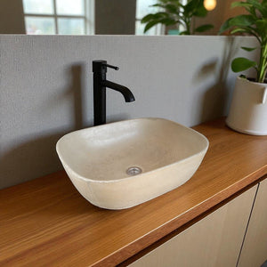 Sandstone Bespoke Concrete Aquadite Bathroom Sink 50 x 40.5 x 14.5cm Seedleme