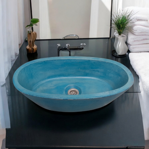 Calypso Blue Bespoke Concrete Basin 56 x 29.5 x 15cm(Made to Order )