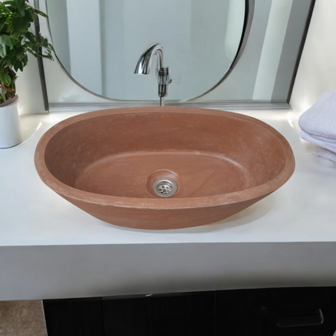 Image of Calypso Choc Plum Bespoke Concrete Basin 56 x 29.5 x 15cm Seedleme