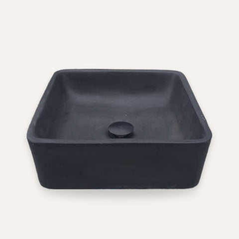 Image of Countertop Butler Concrete Basin – Black – 36 x 36 x 12cm – handmade concrete basin by Seedleme, Cape Town – view 1