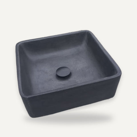 Image of Countertop Butler Concrete Basin – Black – 36 x 36 x 12cm – handmade concrete basin by Seedleme, Cape Town – view 3