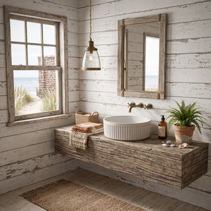 The Pangolin Bespoke Ivory Round Ribbed Sink 36 x 11.5