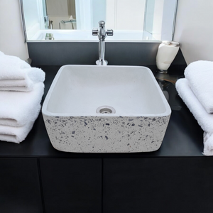 Ivory Exposed Aggregate Countertop Butler Basin 31x31x12cm Seedleme