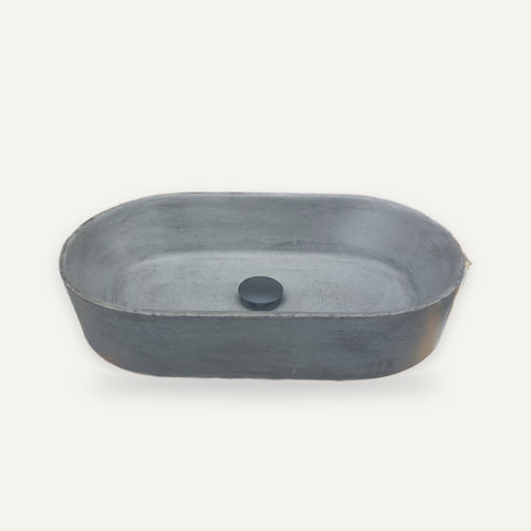 Image of Gaia's Ark Charcoal 53 x 30 x 11.5cm – handmade concrete basin by Seedleme, Cape Town – view 1