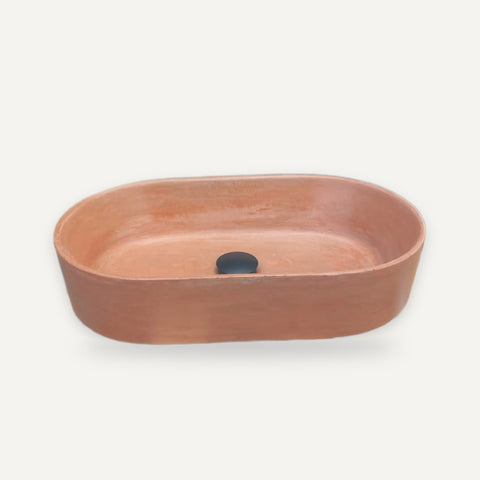 Image of Gaia's Ark Terracotta 53 x 30 x 11.5cm – handmade concrete basin by Seedleme, Cape Town – view 1