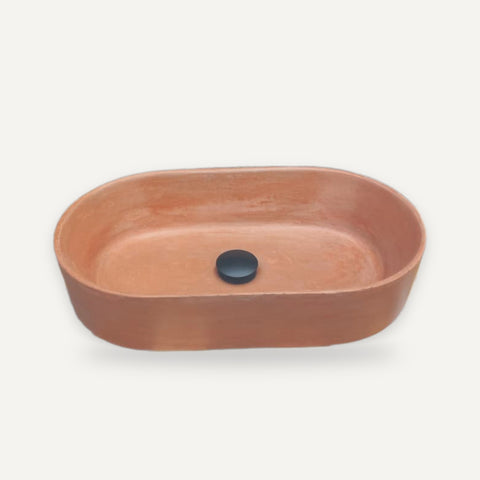 Image of Gaia's Ark Terracotta 53 x 30 x 11.5cm – handmade concrete basin by Seedleme, Cape Town – view 2