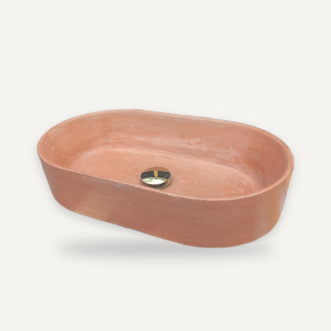 Image of Gaia's Ark Terracotta 53 x 30 x 11.5cm – handmade concrete basin by Seedleme, Cape Town – view 4