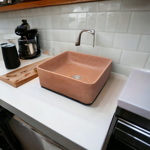Image of Choc Plum Concrete Butler Bespoke Basin/Sink 36 x 36 x 12cm Seedleme