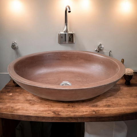 Image of Angels Rock Pool Choc Plum Bespoke Bathroom Sink 545x400x165mm Seedleme