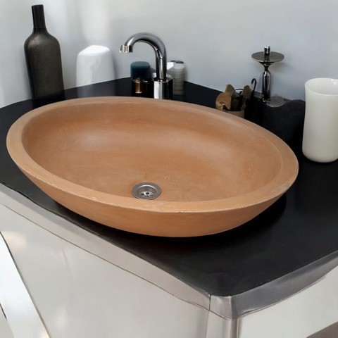 Image of Angels Rock Pool Burnt Orange Bespoke Bathroom Sink 545x400x165mm Seedleme