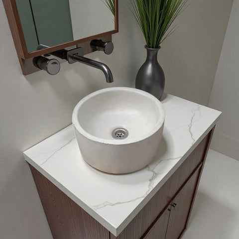 Image of Ivory Round Bespoke Concrete Sink 30 x 30 x 13cm