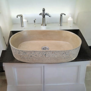 Gaia's Ark Sandstone Namibian Dream Bespoke Concrete Sink 53 x 30 x 11.5cm (Made to Order)