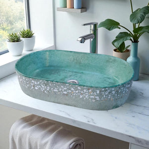 Green Gaia's Arks Namibian Dream Bespoke Concrete Sink 53 x 30 x 11.5cm Seedleme