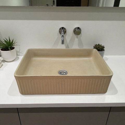 Image of The Abalone Sandstone Bespoke Concrete Sink 50 x 34 x 13cm Seedleme