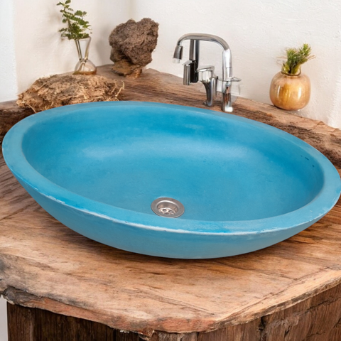 Image of Angels Rock Pool Blue Bespoke Bathroom Sink 545x400x165mm