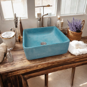 Ocean Blue 36 x 36 x 12cm Bespoke Concrete Basin/Sink Handmade in RSA