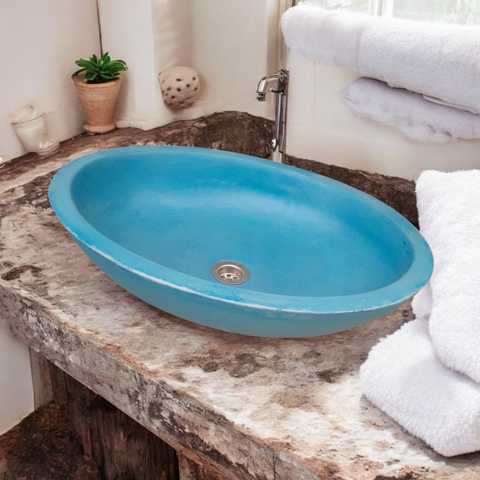 Image of Angels Rock Pool Blue Bespoke Bathroom Sink 545x400x165mm