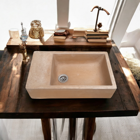 Image of Burnt Orange Indoor & Outdoor Basin 42 x 24 x 11.5cm - Concrete Sink