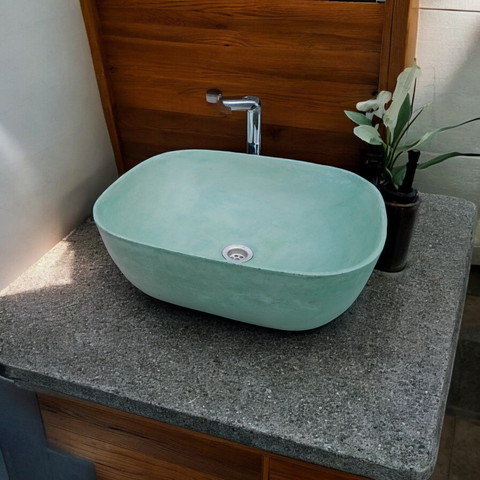 Image of Green Concrete Aquadite Bathroom Sink 50 x 40.5 x 14.5cm