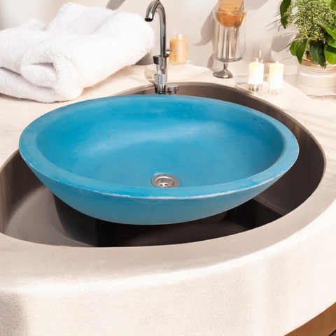 Image of Angels Rock Pool Blue Bespoke Bathroom Sink 545x400x165mm