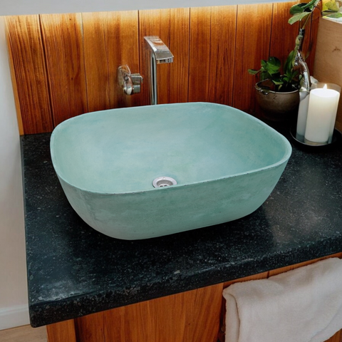 Image of Green Concrete Aquadite Bathroom Sink 50 x 40.5 x 14.5cm