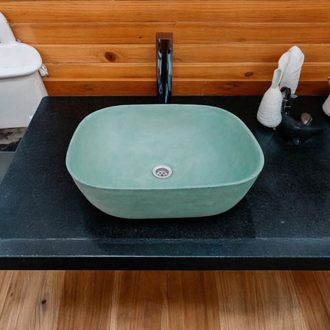 Image of Green Concrete Aquadite Bathroom Sink 50 x 40.5 x 14.5cm