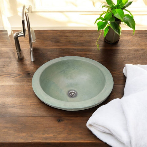 Image of Green Bespoke Round Drop-In Basin 43 x 43 x15 cm Seedleme