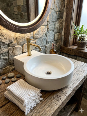 The Good Lukkah Bespoke Ivory Concrete Sink 56 x 42.5 x 12cm