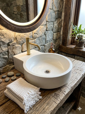Image of The Good Lukkah Bespoke Ivory Concrete Sink 56 x 42.5 x 12cm