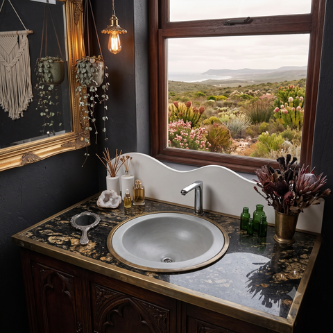 Image of Grey Bespoke Round Drop-In Basin 43 x 43 x15 cm
