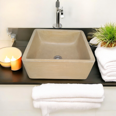 Image of Mermaids Pond 39x39x16cm Sandstone Bespoke Sink Seedleme