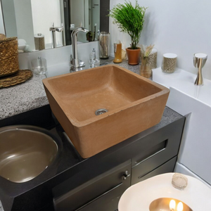 Burnt Orange Mermaids Pond 39x39x16cm Bespoke Sink Seedleme