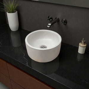 Ivory Round Bespoke Concrete Sink 30 x 30 x 13cm