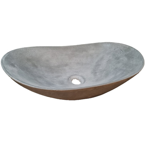 Bespoke Cement Concrete Butler Basin Sink Modern Oval Shape 59 x 39 x 12cm