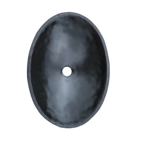 Image of Black Concrete Oval Basin 50x35x15 cm - High strength, chip resistant, Sealed