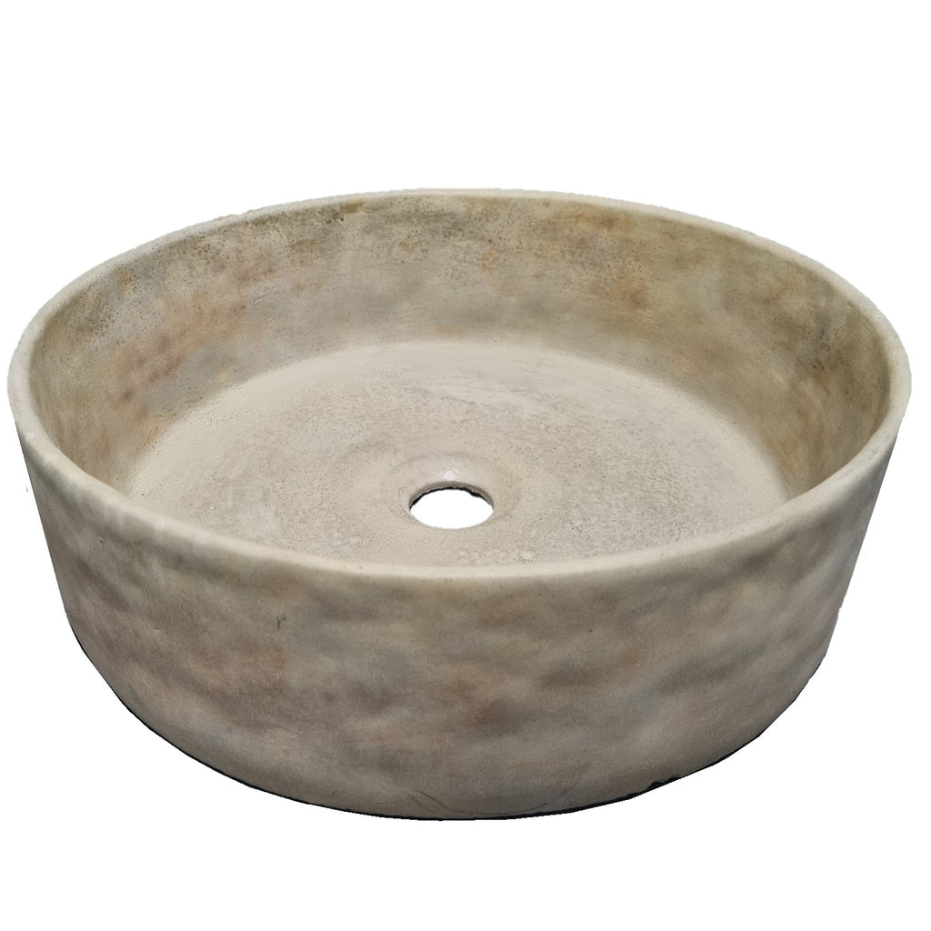 Sandstone Round Cement Handmade Countertop Sink 40cm x 12 cm
